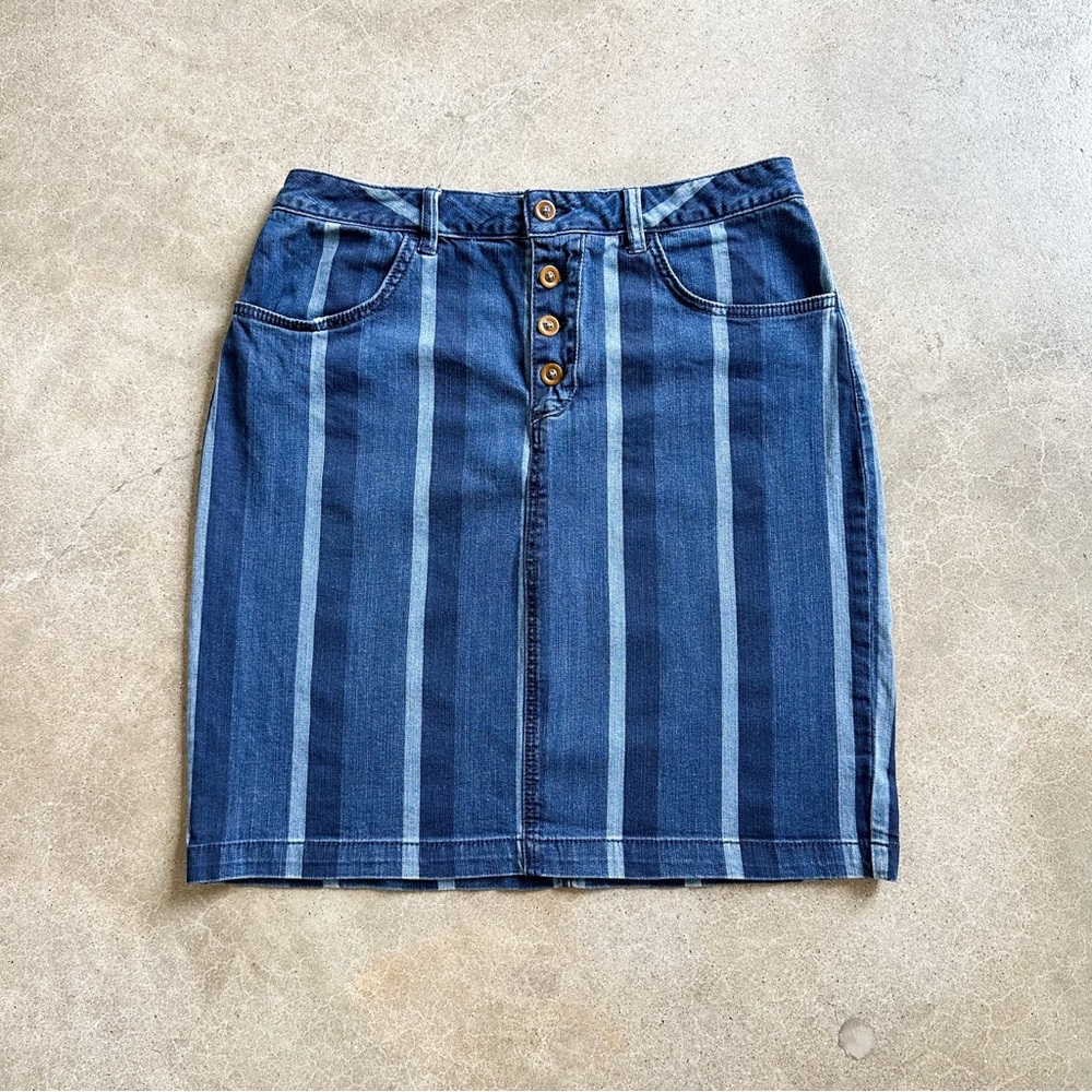 Anthropologie Blue Denim Mini Skirt
